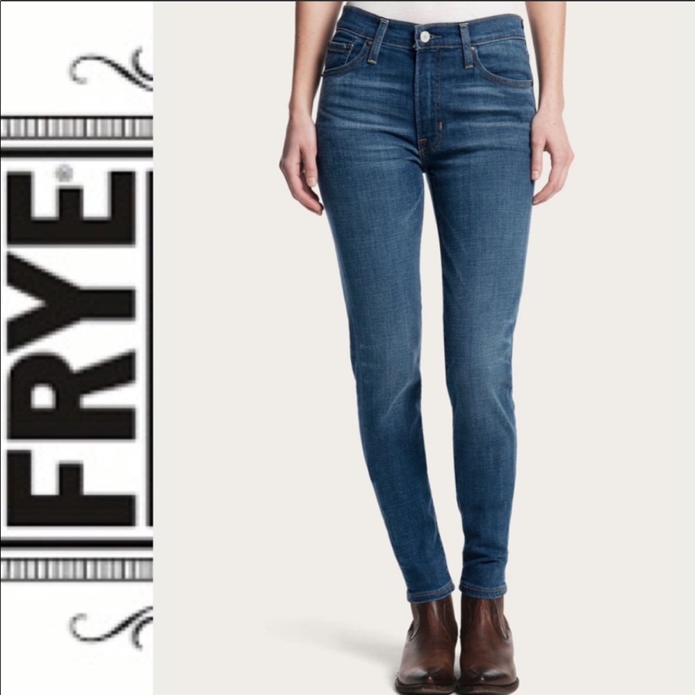 Frye High Rise Skinny Medium Wash Blue Jeans size 27 - Picture 2 of 7